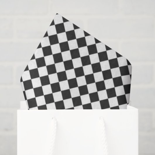 Papier Mousseline black white checkboard équipe de sports esprit ent (Sac cadeau)