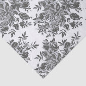 Papier Mousseline Black White Floral Antique collage victorien (Détail)