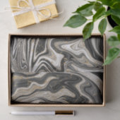 Papier Mousseline Black White & Gold Chic Swirl Mariage moderne (Cadeau)