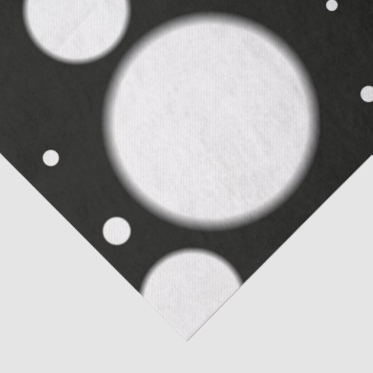 Papier Mousseline Black White Polka Dots Funky Pattern Decoupage (Détail)