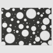 Papier Mousseline Black White Polka Dots Funky Pattern Decoupage (Recto)