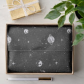 Papier Mousseline Black White Space Galaxy Stars Nebula (Cadeau)