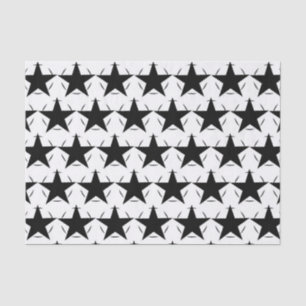 Papier Mousseline Black White Stars