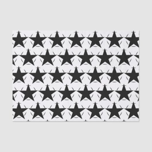 Papier Mousseline Black White Stars (Recto)