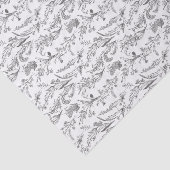 Papier Mousseline Black White Toile Floral Custom Name (Détail)