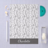 Papier Mousseline Black White Toile Floral Custom Name (Artisanat)