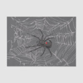 Papier Mousseline Black Widow Spider And Spiderweb Drawing Art (Recto)
