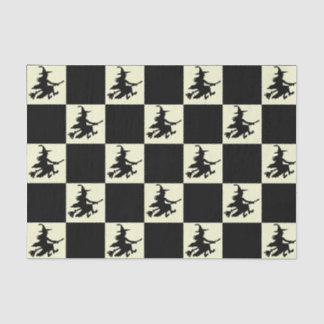 Papier Mousseline Black Witches Checkered