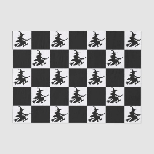 Papier Mousseline Black Witches Checkered (Recto)