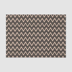 Papier Mousseline Black Zigzag Chevron sur Tan Arrière - plan