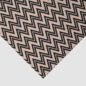 Papier Mousseline Black Zigzag Chevron sur Tan Arrière - plan (Détail)