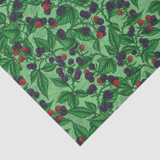 Papier Mousseline Blackberry en vert (Détail)