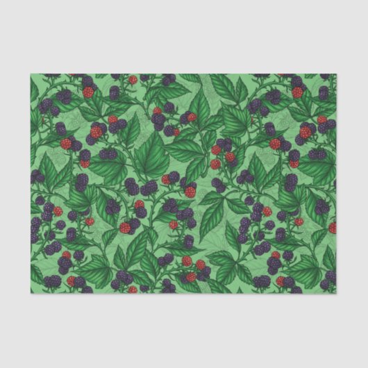 Papier Mousseline Blackberry en vert (Recto)