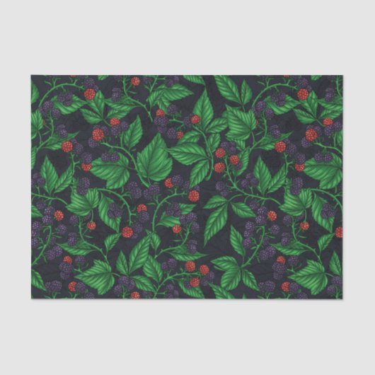 Papier Mousseline Blackberry sur gris foncé (Recto)