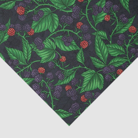 Papier Mousseline Blackberry sur gris foncé (Détail)