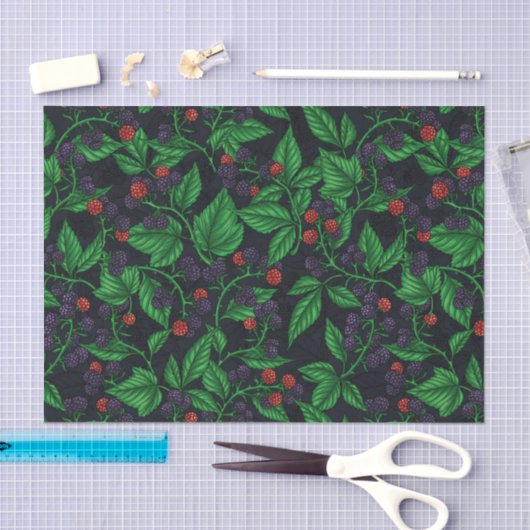 Papier Mousseline Blackberry sur gris foncé (Artisanat)