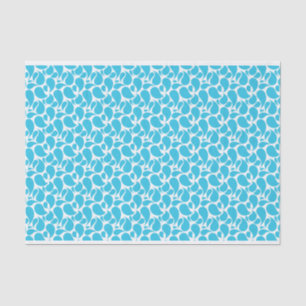 PAPIER MOUSSELINE BLANC AVEC AQUA PAISLEY MOTIF