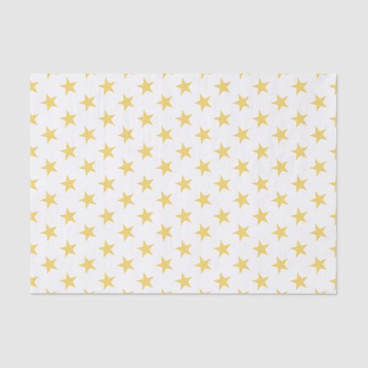 Papier Mousseline Blanc avec étoiles or (Recto)