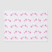 Papier Mousseline Blanc avec étoiles roses chaudes (Recto)