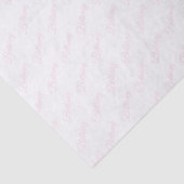 Papier Mousseline Blanc avec texte rose pastel. (Détail)