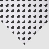 Papier Mousseline Blanc Black Love Heart Motif Design (Détail)