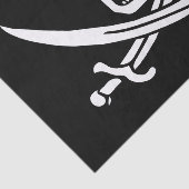 Papier Mousseline Blanc, Drapeau Pirate Calico Jack, Crâne & Cutlass (Détail)