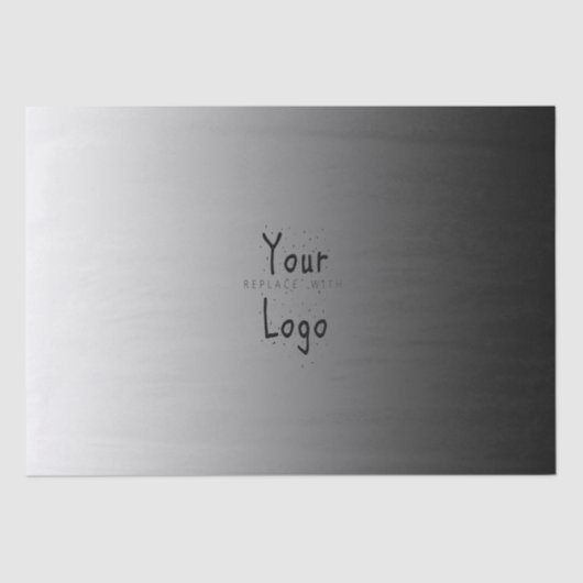 Papier Mousseline Blanc élégant de gradient au noir avec le logo (Recto)