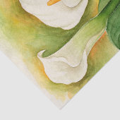Papier Mousseline Blanc Floral Cala Lily Découpage Aquarelle (Détail)