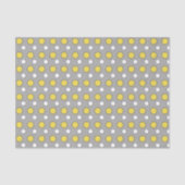 Papier Mousseline Blanc jaune et gris avec pois (Recto)