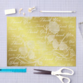 Papier Mousseline blanc, or, argent, merci, fleurs, floral, (Artisanat)