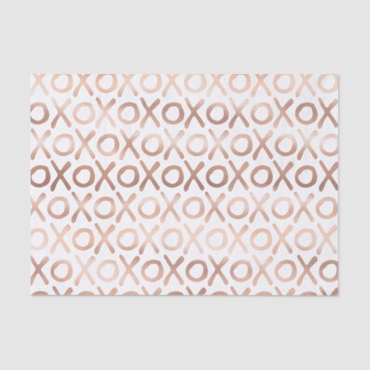 Papier Mousseline Blanc Rose Gold XOXO (Recto)