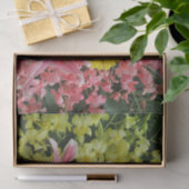 Papier Mousseline blanc + rose, vert + violet, fleur + fleurs, comme (Cadeau)