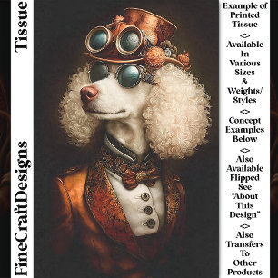 Papier Mousseline Blanc Royal Poodle Steampunk CT8 Découpage