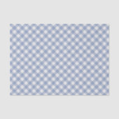 Papier Mousseline Blanc Shabby Chic Gingham Bleu Glace Clair (Recto)