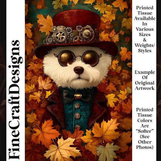 Papier Mousseline Blanc Steampunk Whimsy mignon Chien T1 Découpage
