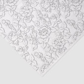 Papier Mousseline Blanc sur blanc Rose moderne Damask Floral (Détail)
