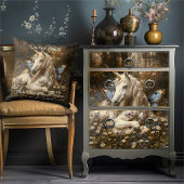 Papier Mousseline Blanc Unicorne Bleu Butterfly Meadow Imaginaire fl