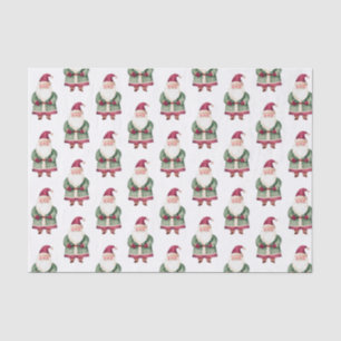 Papier Mousseline Blanc Vert Rouge Joyeux Noël Père Noël