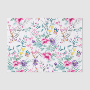 Papier Mousseline Blanc vintage de papillon d'arc-en-ciel de jardin
