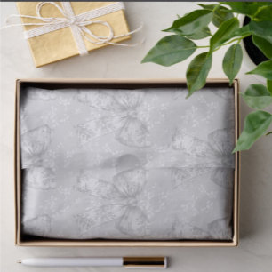 Papier Mousseline Blanc vintage gris argenté Fleurs Toile Rubans 