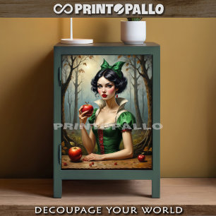 Papier Mousseline Blanche-Neige et la pomme dans une forêt ensorcelé