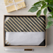 Papier Mousseline Blancs d'or géométrique noir moderne (Cadeau)