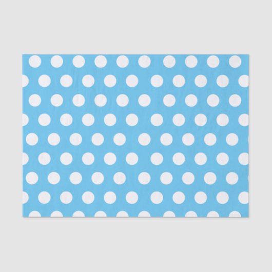 Papier Mousseline Blancs et Bleus Grand Moyen Polka Point Party (Recto)