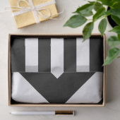 Papier Mousseline Blancs et Chevrons sur Noir avec Monogramme (Cadeau)