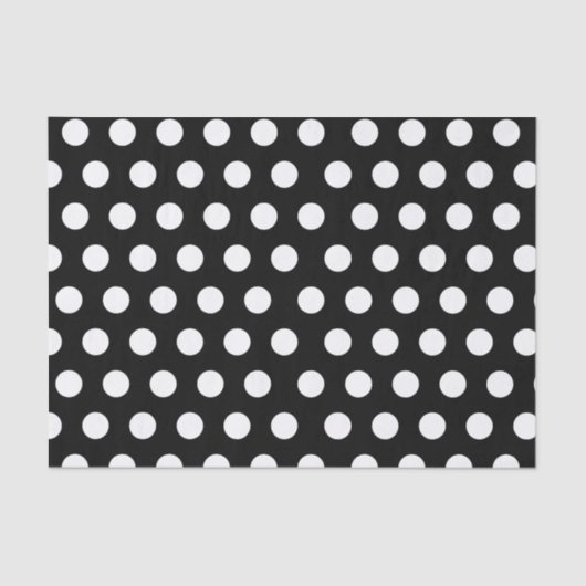Papier Mousseline Blancs et Noirs Gros Moyens Polka Dot (Recto)