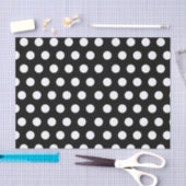 Papier Mousseline Blancs et Noirs Gros Moyens Polka Dot (Artisanat)
