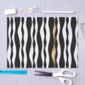 Papier Mousseline Blancs et Noirs Vagues Touché D'Or (Artisanat)