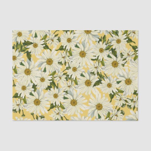 Papier Mousseline Blancs marguerites Fleur Fleur Jaune Bright Party (Recto)