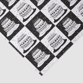 Papier Mousseline Blancs noir À damiers bloc (Détail)