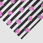 Papier Mousseline Blancs noirs Ranunculus rose Flore (Détail)